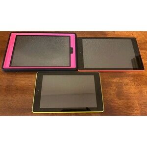 Lot of 3 Amazon Kindle Fire 7 & 8  WiFi Only Works- See Description